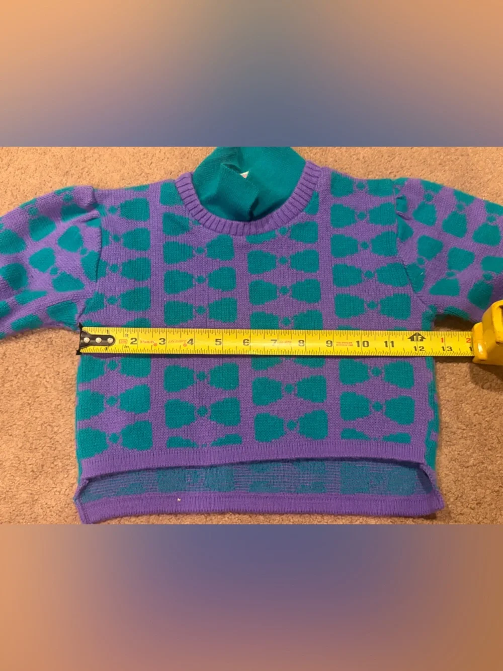 Images Vintage Bow Pattern Long Sleeve Kids Long Sleeve Pullover Sweater Top